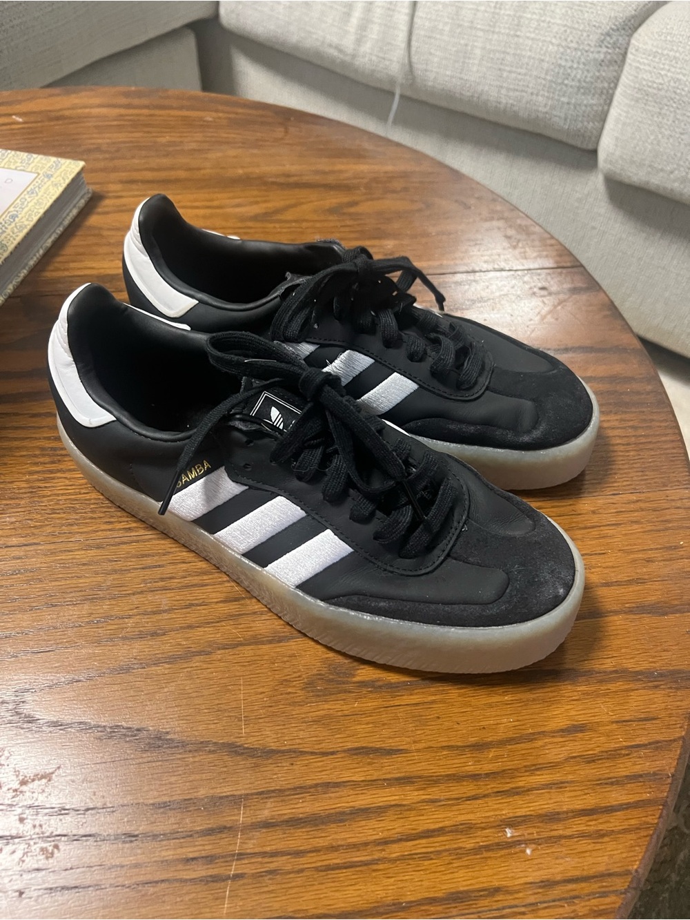 adidas Black & White Men's Sneakers with Gum Sole